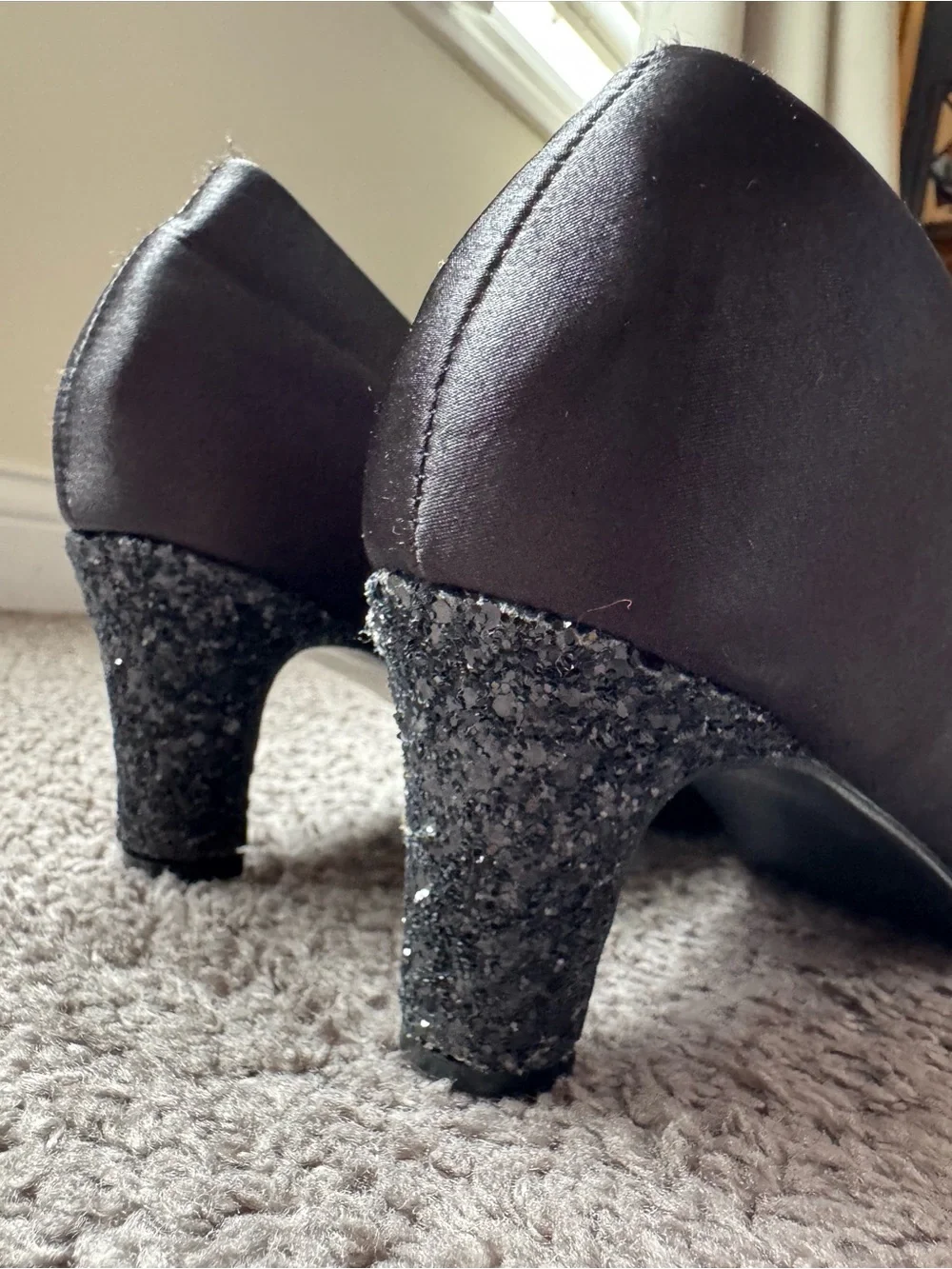 Badgley Mischka black satin